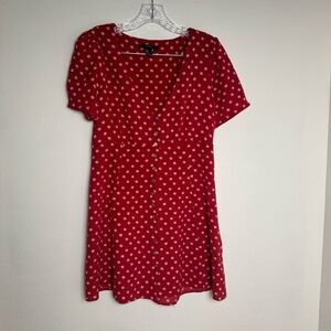 Forever 21 Red Floral Pattern mini dress 00s Style Y2K‎ grunge